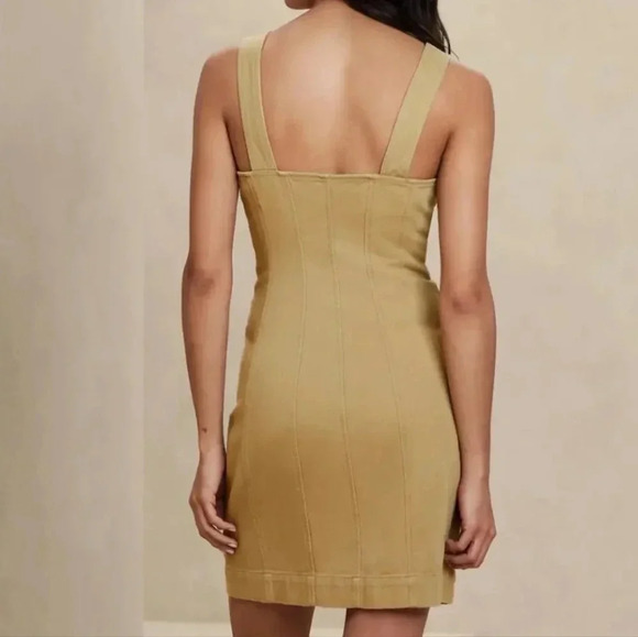 Banana Republic Casual Khaki Denim Button Down Sleeveless Mini Dress Size 10. - Picture 2 of 16